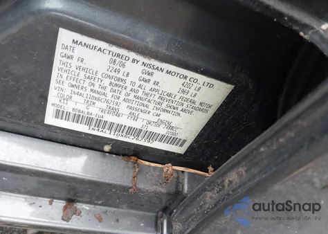 2006 Nissan Altima 2.5 S z USA, uszkodzony, nr VIN 1N4AL11DX6C262592